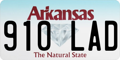 AR license plate 910LAD