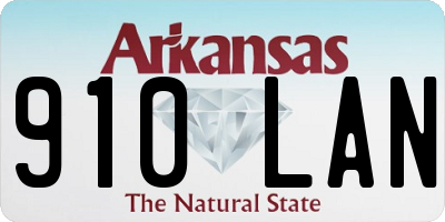 AR license plate 910LAN