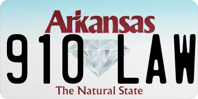 AR license plate 910LAW