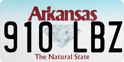 AR license plate 910LBZ