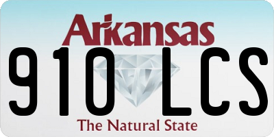 AR license plate 910LCS