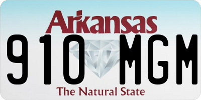 AR license plate 910MGM