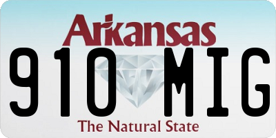 AR license plate 910MIG