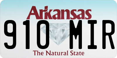 AR license plate 910MIR
