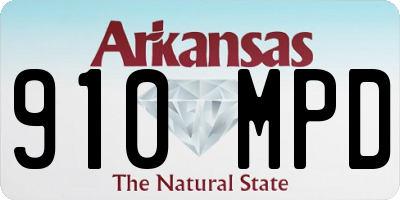 AR license plate 910MPD