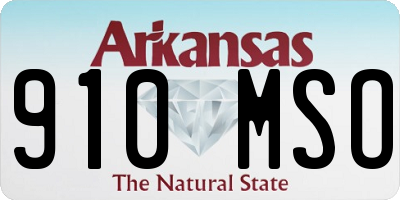 AR license plate 910MSO