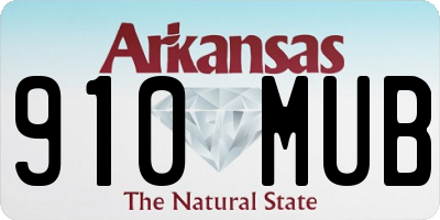 AR license plate 910MUB