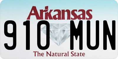 AR license plate 910MUN