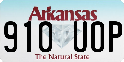 AR license plate 910UOP