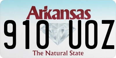 AR license plate 910UOZ