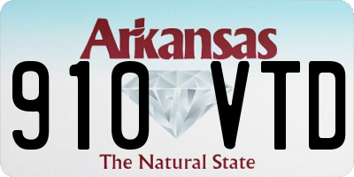 AR license plate 910VTD
