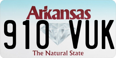 AR license plate 910VUK