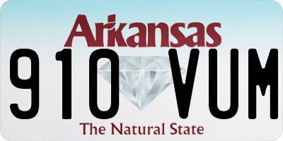 AR license plate 910VUM