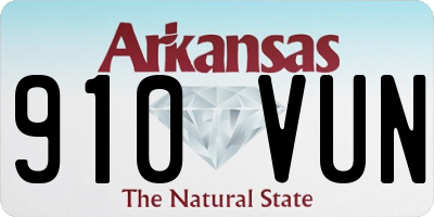 AR license plate 910VUN