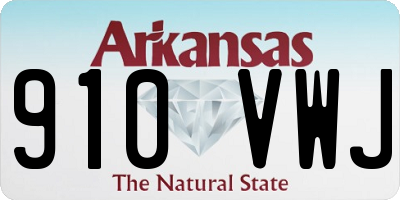 AR license plate 910VWJ