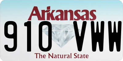 AR license plate 910VWW