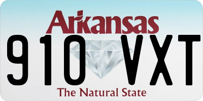 AR license plate 910VXT