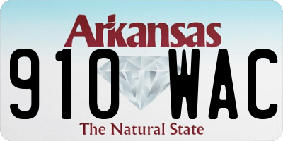 AR license plate 910WAC