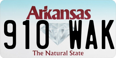 AR license plate 910WAK