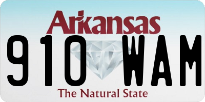AR license plate 910WAM
