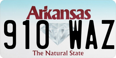 AR license plate 910WAZ