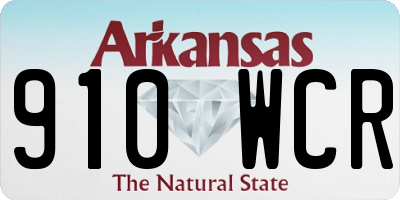 AR license plate 910WCR