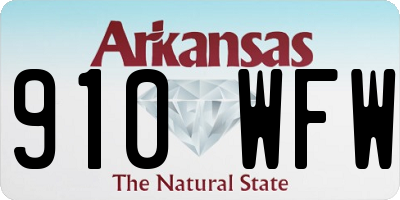 AR license plate 910WFW