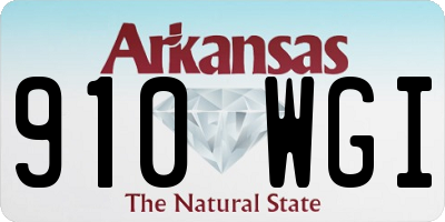 AR license plate 910WGI