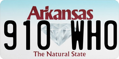 AR license plate 910WHO