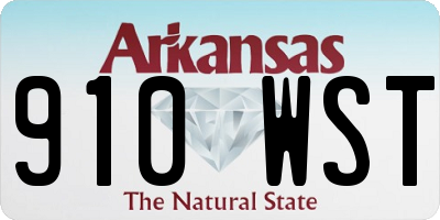 AR license plate 910WST