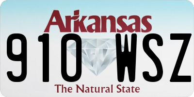AR license plate 910WSZ