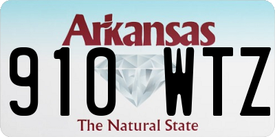 AR license plate 910WTZ