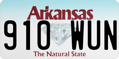 AR license plate 910WUN