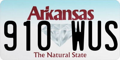 AR license plate 910WUS