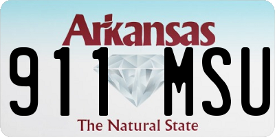 AR license plate 911MSU