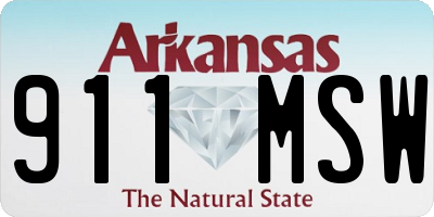 AR license plate 911MSW