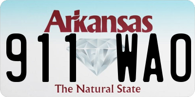 AR license plate 911WAO