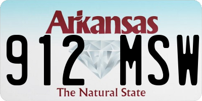AR license plate 912MSW