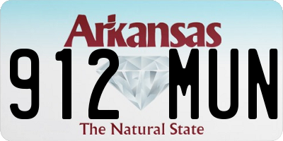 AR license plate 912MUN