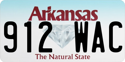 AR license plate 912WAC