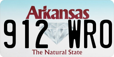 AR license plate 912WRO
