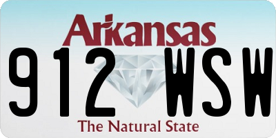 AR license plate 912WSW