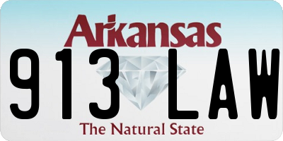 AR license plate 913LAW