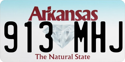 AR license plate 913MHJ