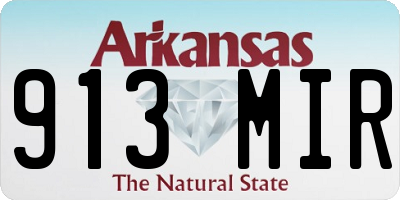 AR license plate 913MIR