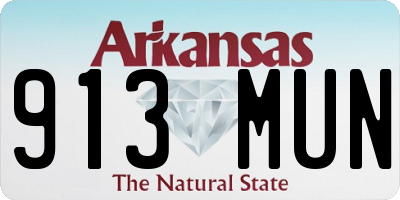 AR license plate 913MUN