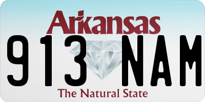 AR license plate 913NAM