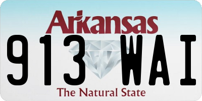 AR license plate 913WAI