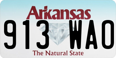 AR license plate 913WAO