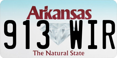 AR license plate 913WIR